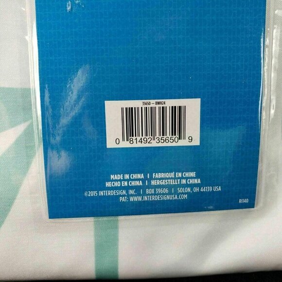 InterDesign Leaves Fabric Shower Curtain Light Green Nature Size 72 x 72 New - Picture 6 of 8